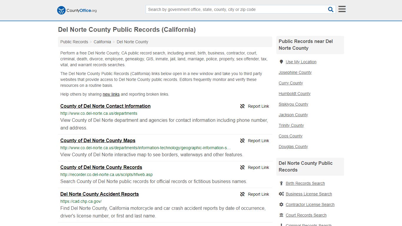 Public Records - Del Norte County, CA (Business, Criminal, GIS ...