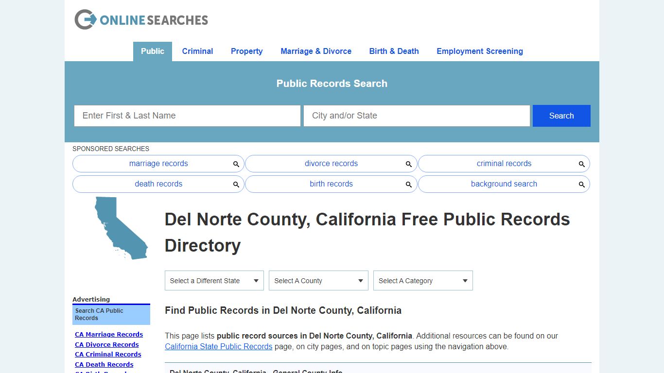 Del Norte County, California Public Records Directory